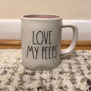 Rae Dunn LOVE MY PEEPS Mug with Pink Interior